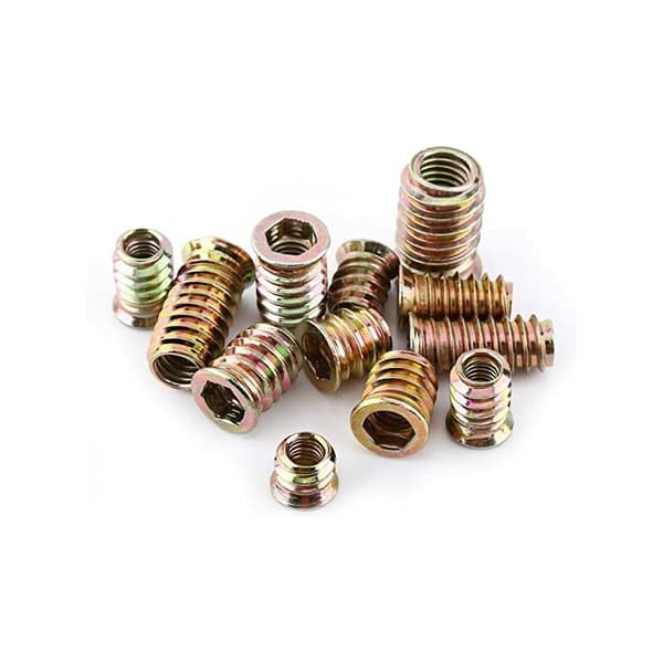 20 st Hexmutter Maskinskruv M6/M8/M10 Zinklegering Möbel Hex Driv Muttergängad Insats Trä Insatsmutter Sortiment (M8×25mm)