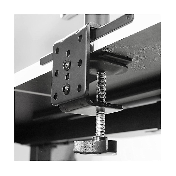 Monitorfeste forsterkningsplate stålbrakettplate for tynn, glass og andre skjøre bordplater, fi（svart）