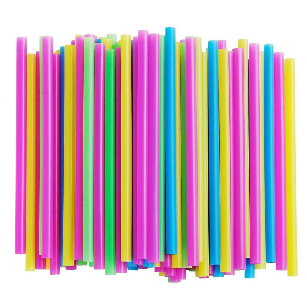 Sugerør Fleksibel Bendy Plastic Fødselsdagsfest Drink Bryllup Neon Halmfarvet