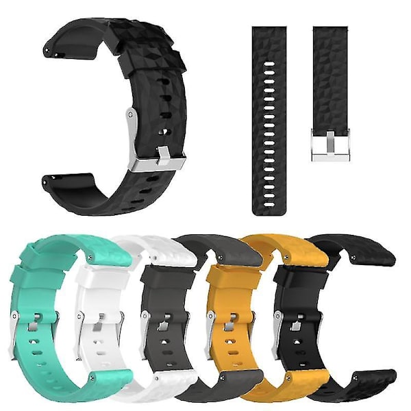 Silikon erstatnings klokkearmbånd håndleddsstropp for Suunto 9 Baro Titanium kobberarmbånd (gul)