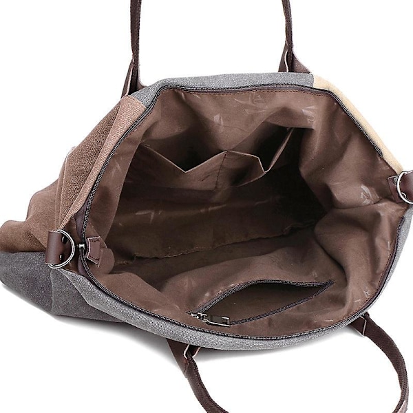 Dam canvas handväska med speciella färger (lila kaffe)