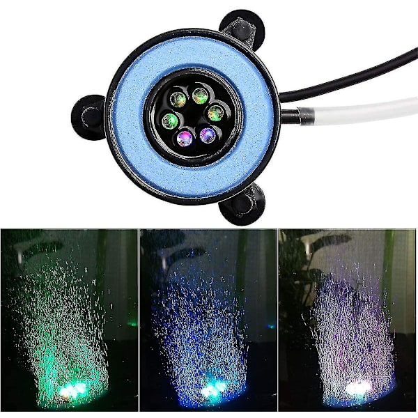 Neddykkelig akvarium boblelampe, automatisk farveskift