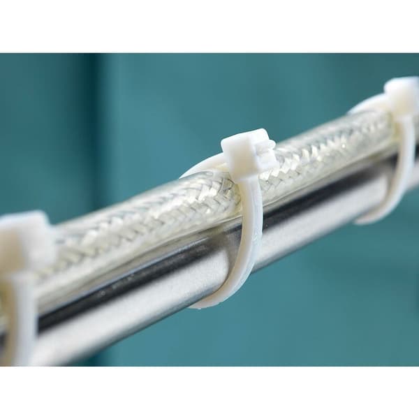 Kabelbindare 200 mm x 2,5 mm, Kabelbindare, Rilsan Nylon Kabelbindare, 200 mm Kabelbindare, Vit, Förpackning om 600, Vit