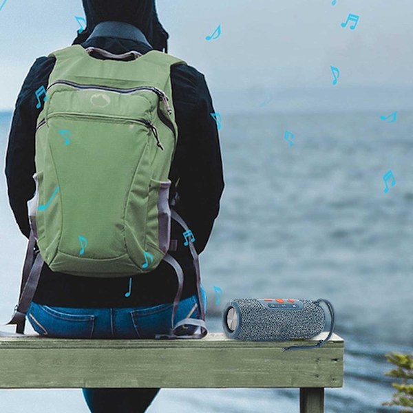 Utomhus bärbar present gratis bil trådlös ljud 5.3 Bluetooth-ljud 2x5W högtalare med hög effekt, 1500mah batteri med lång batteritid 20240614（Blå）