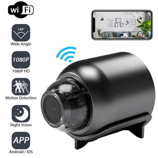 WiFi dold kamera - HD Small Cam med APP Stöder iOS och Android - Car Guard, Pet Monitoring