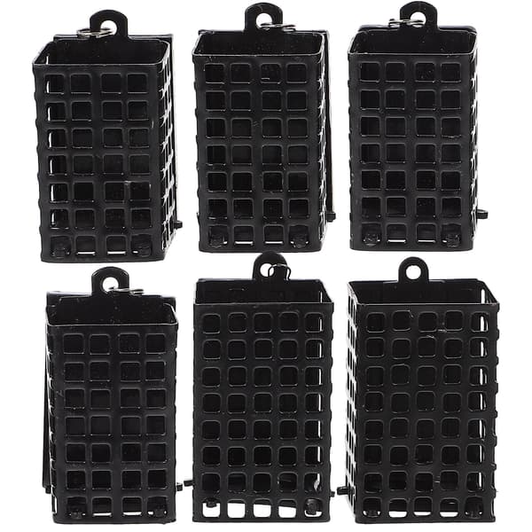 6-pak professionel fiskefoderbeholder agnkaster fiskefoder fiskefoderstand forsyninger (5,80 x 3,30 x 3,00 cm, sort)