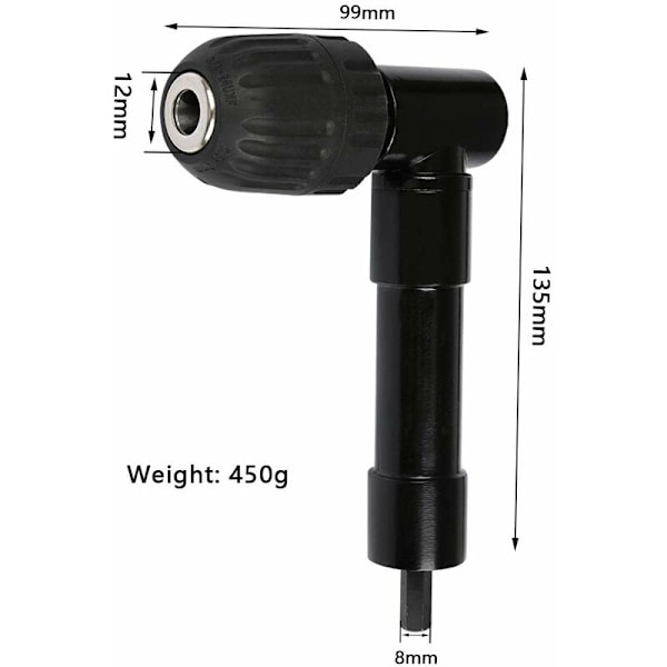 Självspännande 90° rätvinklig chuck, snabbkoppling armbågsborrchuck bits skruvmejsel vinkelhuvud chuck borrchuckadapter rätvinklig borr