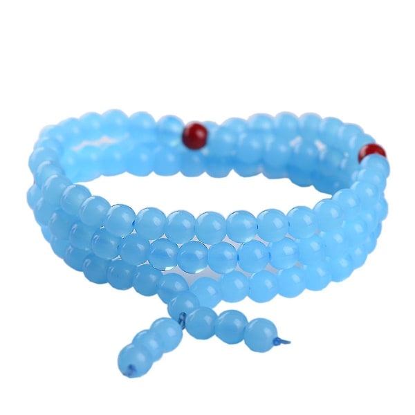 Jewelry Bracelet Blue Glass Crystal Beads Bangle 6mm 108 Beads Stretch