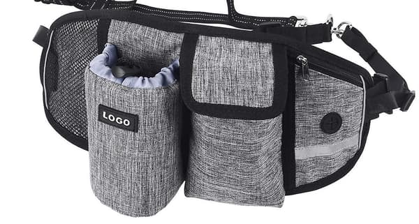 Hundträningskoppel midjeväska handsfree utomhus（Grå set）