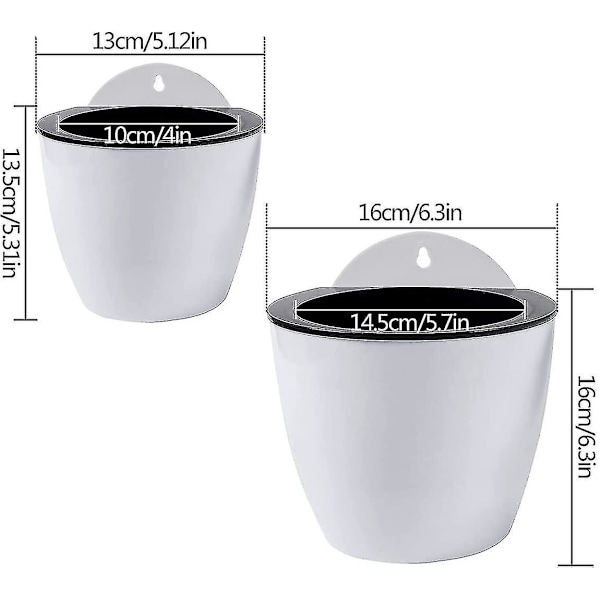 4 st automatiska absorberande hängande blomkrukor, plastblomkrukor