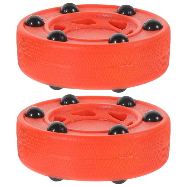 2 Pack Roller Hockey Game Hockey Training Hockey Street Hockey Practice Ball (7.5X2.5CM, Red)