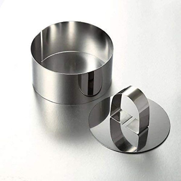 Mousse ringe kagering rustfrit stål kageform med skyder, 8 cm diameter, 6 stk. (runde)