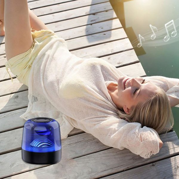 LED Bluetooth-högtalare, trådlös nattlampa, bra present till flickor, pojkar, barn och tonåringar 20240217 (blå)