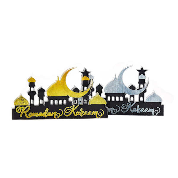 Bordsdekoration Silver Craft Ny Stil Present Vacker Akryl Perfekt Festival Atmosfär Gyllene Ramadan Prydnader（silver）