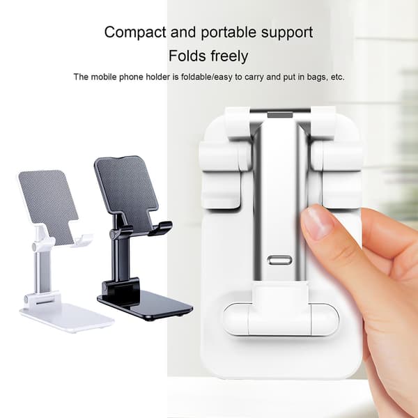 Justerbar Tablet Stativ Holder Mount Desk Bærbar Til iPad Telefon Samsung iPhone（sort）