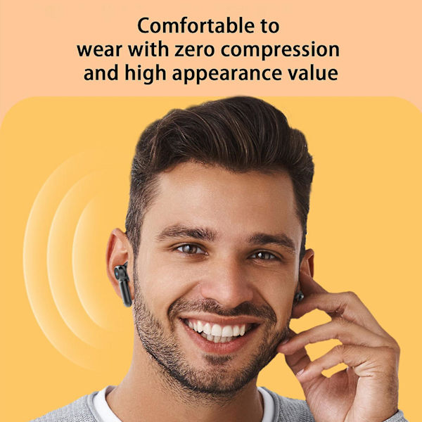 Bluetooth 5.3 Trådlösa Hörlurar Transparent Cabin Gaming In-Ear Bluetooth Hörlurar（Svart）