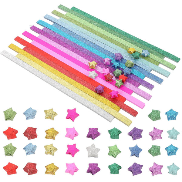 720 ark av glitter origami material stjärnor för att göra origami vikpapper handgjord origami (0,01X1X24CM, som visas på bilden)
