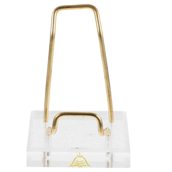 1 stk enkel akrylbase med metallramme, kreativ displaybase, transparent (6X6X8.5cm, transparent farge)