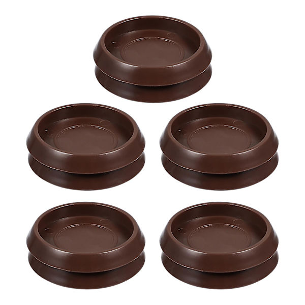 10-pakkaus huonekalujen pysäytin tuolin pyöräkuppi lattiamatto liukueste pyörän tarttuja lattiasuoja (5,5X5,5cm, ruskea)