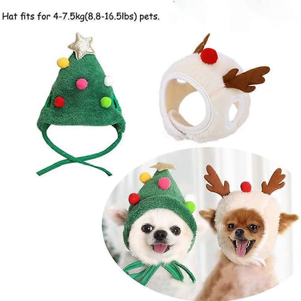 2-pack Jul Husdjur Hatt – Grön Tomte & Renhorn, Justerbar