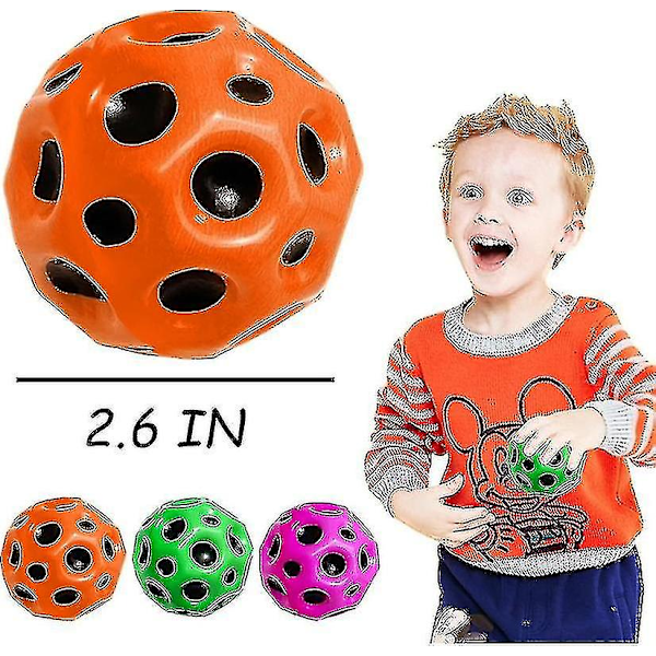 6-pack Astro Jump Balls, Rymdtema Gummibouncybollar för barn