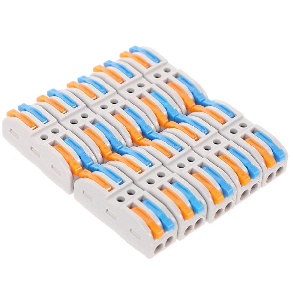 10-delt stikblok elektrisk 2 ind 2 ud hurtigforbindelsessplitterværktøj (3,9X1,4 cm, som vist)