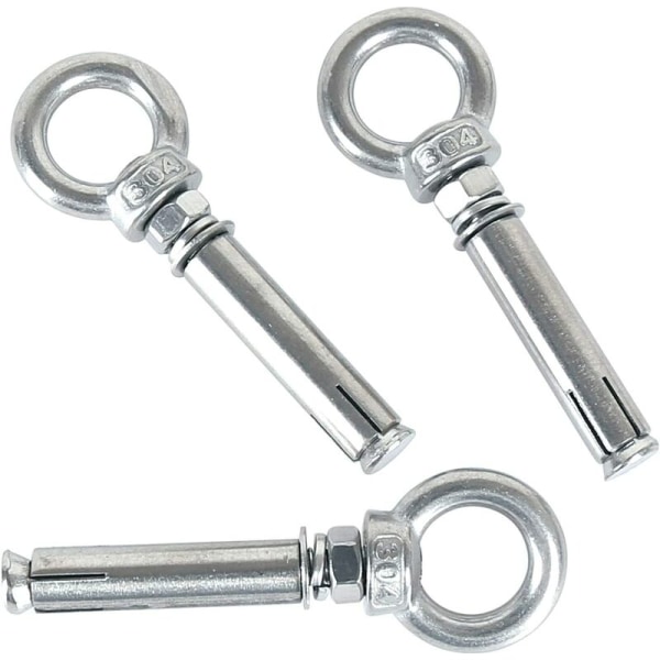 Expanderbult M6 x 80mm Öglebult 304 Rostfritt Stål Betong Expanderankare Ögleskruvbult 5-pack