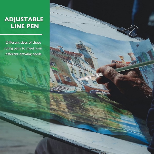 Justerbar Art Ruling Pen - 6st Fine Line Masking Fluid Pen för ritning och montering av konst, konstnärers härskarpenna i slumpmässiga färger