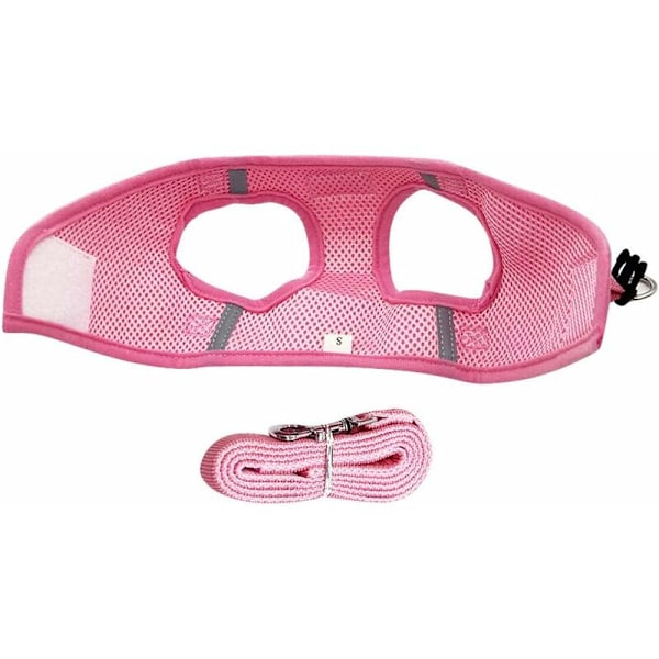 Mjuk träningsväst i mesh-tyg för valpar, katter och smådjur PS042 (XS, rosa)