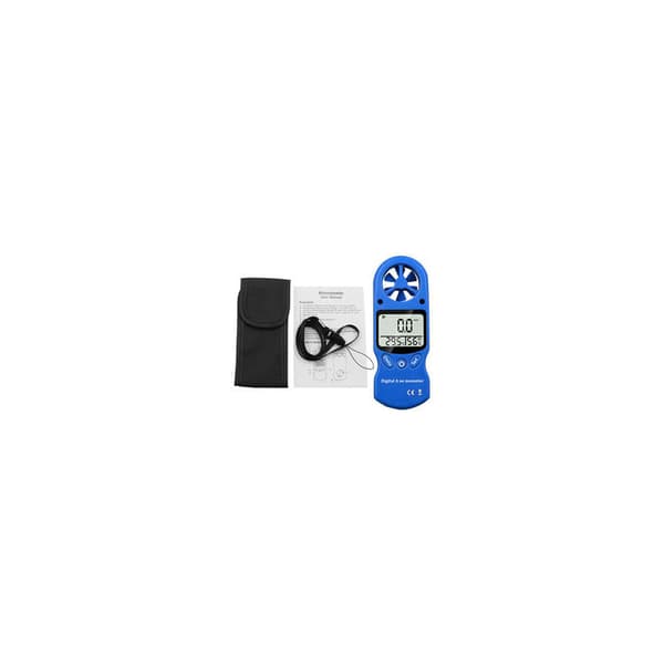 Multifunktionell handhållen digital termo-hygrometer Mini anemometer, blå