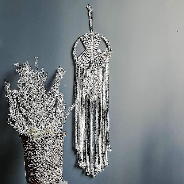 Stor drömfångare Boho Macrame drömfångare gjord av bomull vävd Macrame väggdekoration