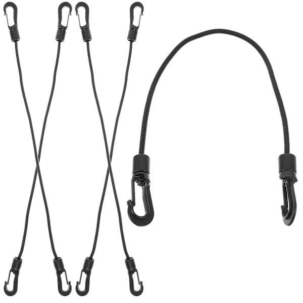 5-pack multifunktionell krokrep utomhus campingkrok med bärbar spännrem (36,30X1,70X1,10CM, svart)