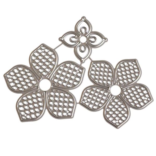Blommor Design Skärmaskin Stencil Metallform Legering DIY Dekorativa Hantverk (Silver)