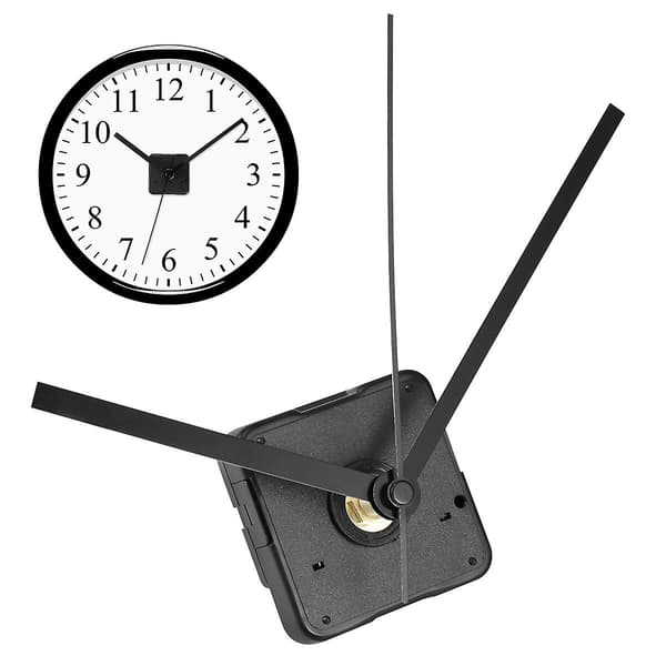 Ultnice Silent Clock Movement Kit til DIY-urværk (sort lige nål) som vist på billedet)