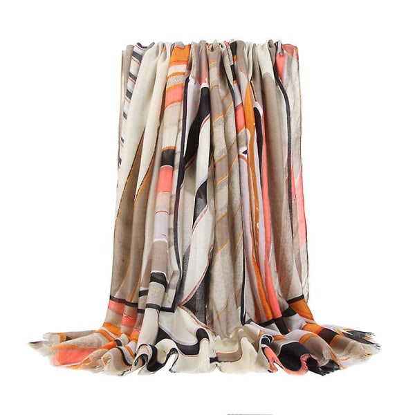 Ny scarf med vår- och hösttryck matchande scarf sjal dampresent（Khaki）