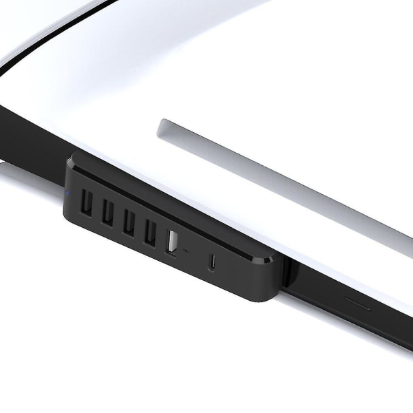 6 in 1 USB -keskitin Ps5 Slim -konsolilaajennussovittimelle, High Speed ​​USB keskitin laajentaa portteja, Ps5 Slim -lisävarusteet (musta)