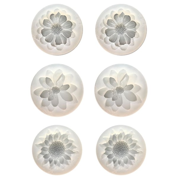 6 st 3d blomma silikonform