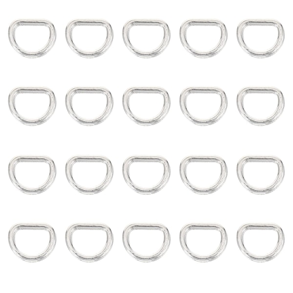100 stk DIY mini knapper for dukkeklær sytilbehør dukkeklær D-formede knapper (0,6X0,4 cm, sølv)