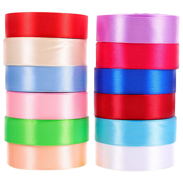12 rullar färgglatt presentband presentförpackningsband dekorativt förpackningsband förpackningsband (2200.00X2.50X0.10CM, färg)