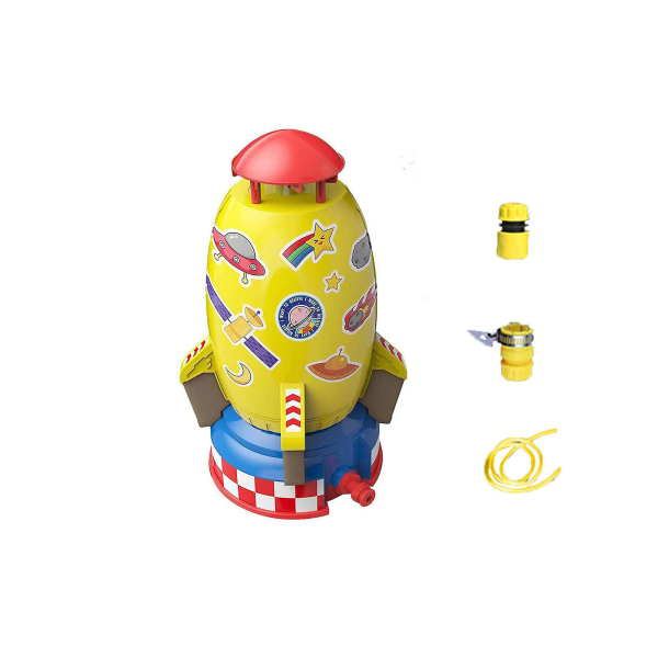 Splash Rocket Toys Rakettkaster for barn Utendørs Vannlek Rakettsprinkler Leketøy for barn（EU，gul）