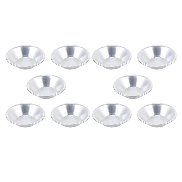 10 st äggformar, pajformar, non-stick äggformar, geléformar (7,5X7,5CM, silver)