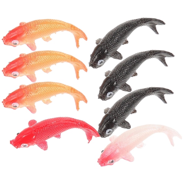 8 PCS Dollhouse Goldfish Miniature Carp Statue Miniature Landscape Mini Accessories (1:12 Scale) as shown in the picture)