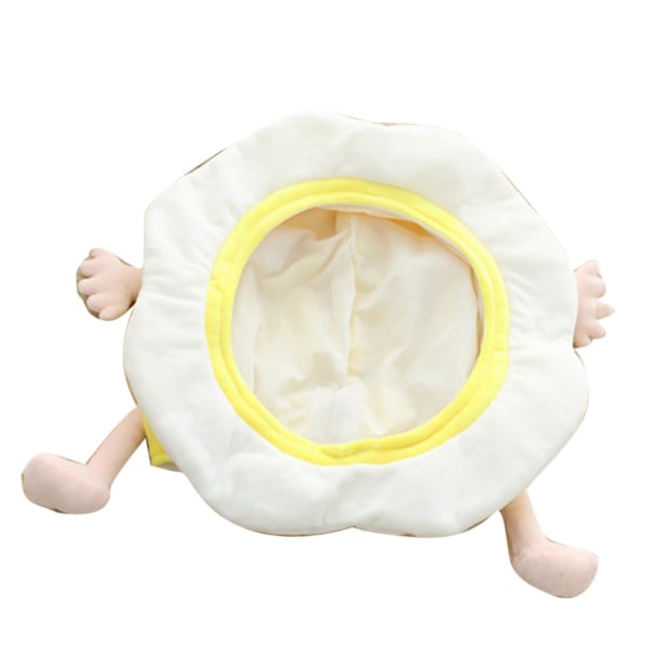 Cute Poached Egg Soft Plush Doll Hat Headgear Headwear Photo Prop Sleeping Toy