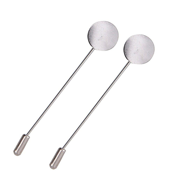 50-pack Mode Rundbricka Säkerhetsnålbricka DIY Broschnålssats Slips Hatt Sjal Badge Lämplig för DIY Smycken Tillbehör (Silver) (Man, Silver)