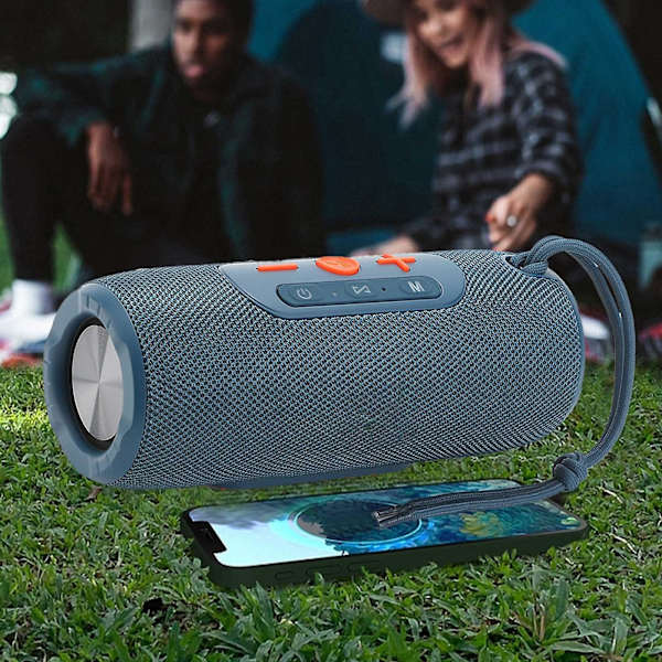 Utomhus bärbar present gratis bil trådlös ljud 5.3 Bluetooth-ljud 2x5W högtalare med hög effekt, 1500mah batteri med lång batteritid 20240614（Blå）