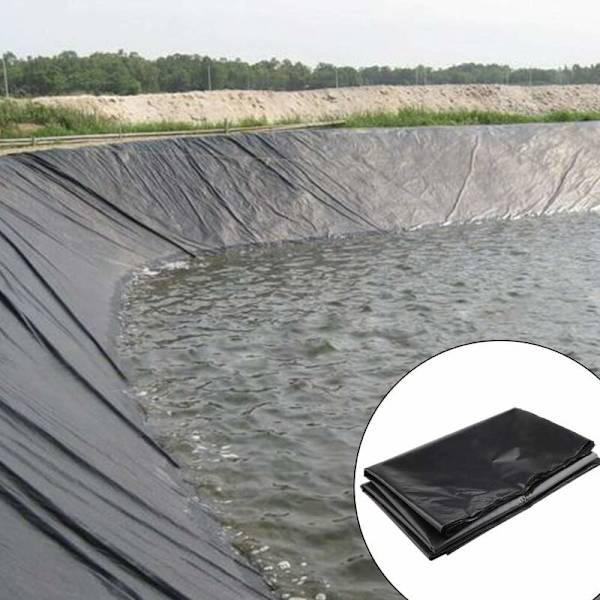 Högdensitetspolyeten dammduk - 2m x 3m - Svart - För fiskdammar, bäckar, fontäner och vattenträdgårdar