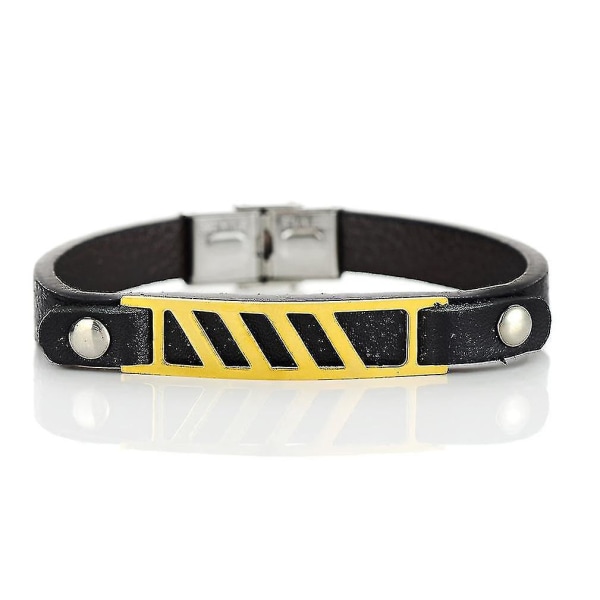 Nitarmband i kohudläder med geometrisk mönster