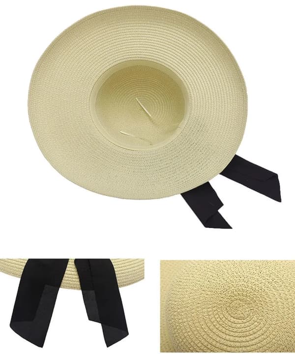Dam Sommar Halmhatt Solhatt UV-skydd Strandkeps Fällbar Visir Floppy Bred Brätte