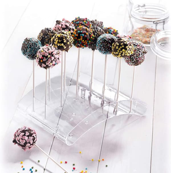 Cake pop-ställ, stativ för upp till 100 cake pops, plast, transparent