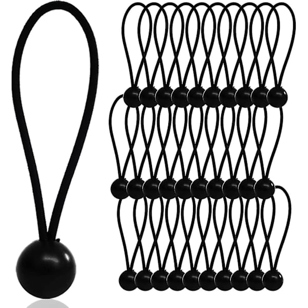 30-pack elastiska bungee-snören med bollar för att binda presenningar, tältdukar, presenninghållare
